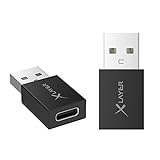 XLayer Adapter, USB 3.1 auf Typ-C Adapter für eine sichere Datenübertragung von bis zu 10 Gbps, Schwarz
