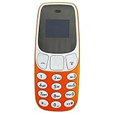 Deals 2 in 1 Mini-Telefon, GSM-freigeschaltet, mit Bluetooth-Dialer, doppelte GSM-SIM-Karte (Orange)